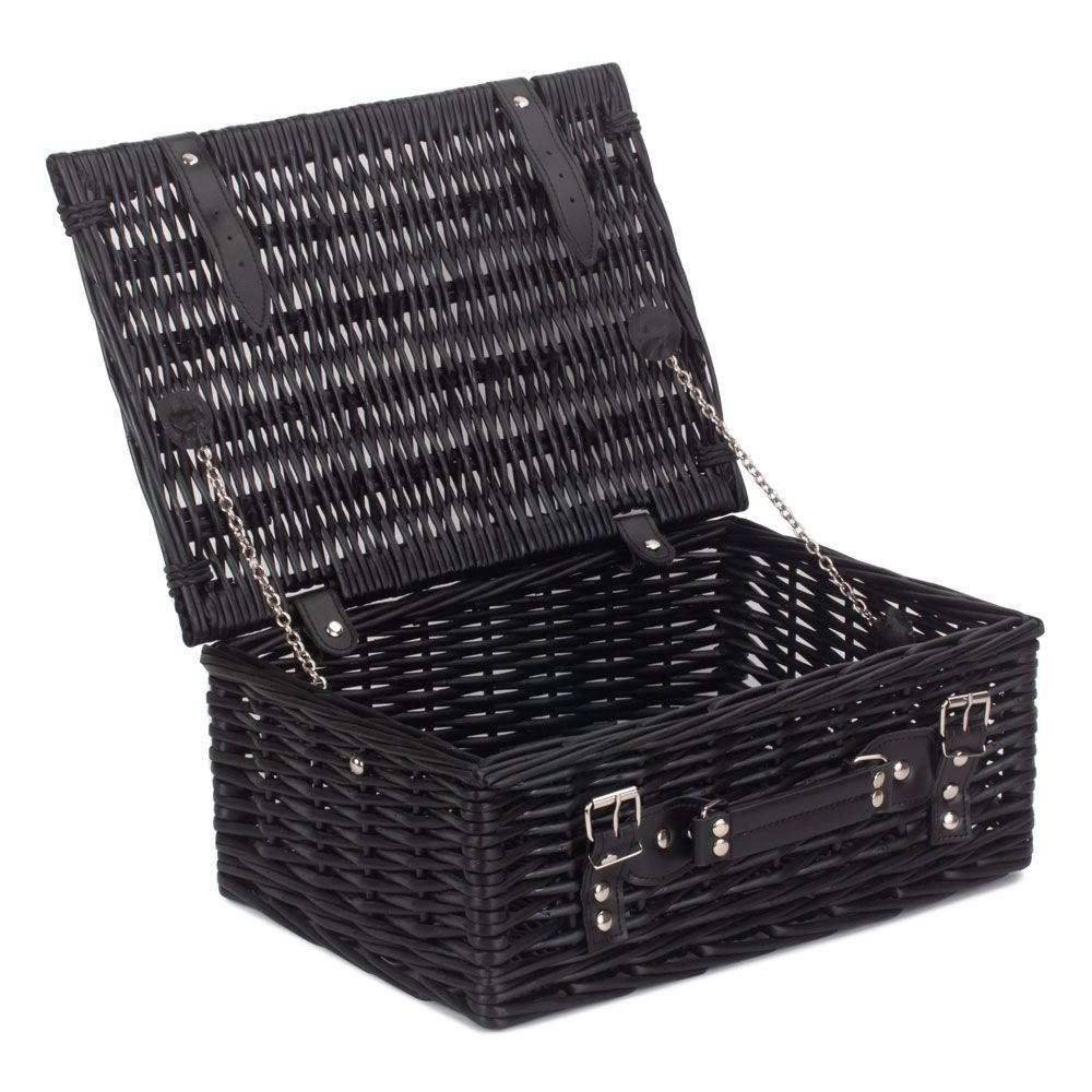 Pack of 5 Black Wicker Hampers with No Lining | Small