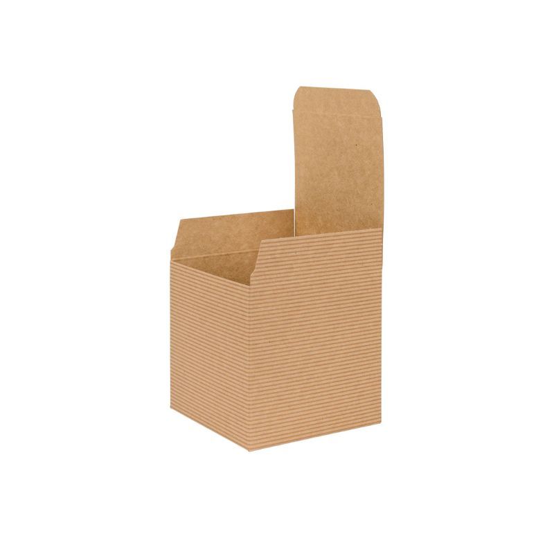 Brown Kraft Recycled Cube Flat Packed Gift Box 100mm