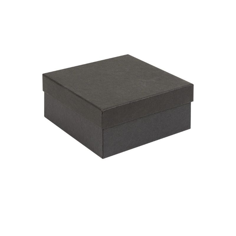 Kraft Recycled Gift Box | Deeper Square Jewellery Box  Black