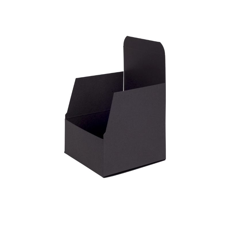 Black Matt Flat-Packed Small Square Gift Box 100mm