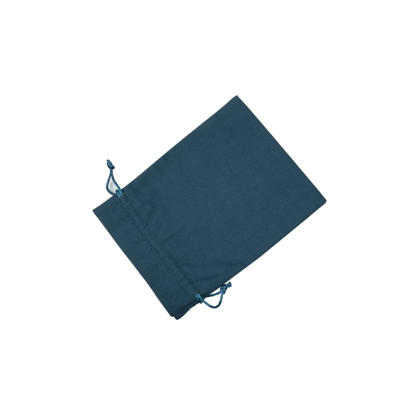 Medium Dark Teal Cotton Bag With Drawstring
