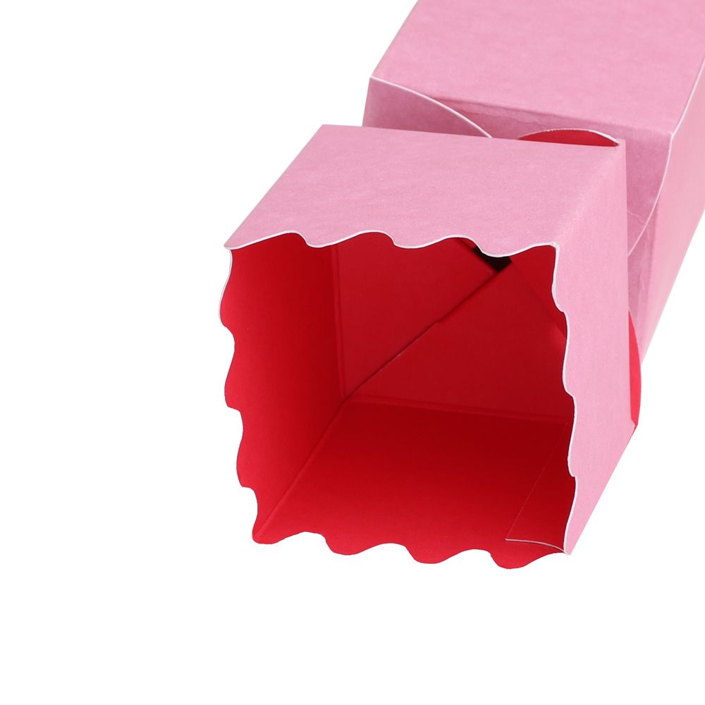 Fondant Pink and Red Christmas Cracker Box