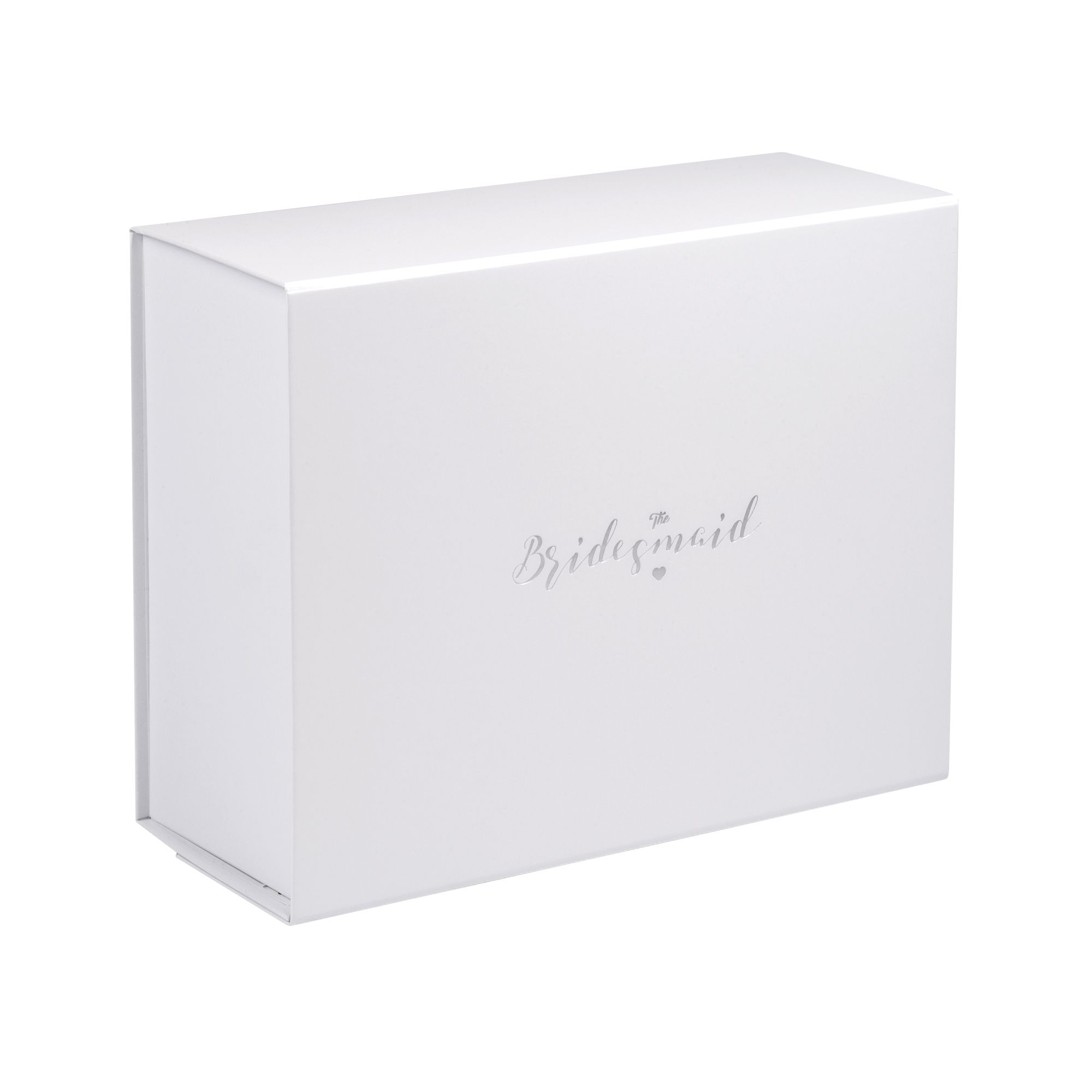 White Large Bridesmaid Box with Matt Silver Foil