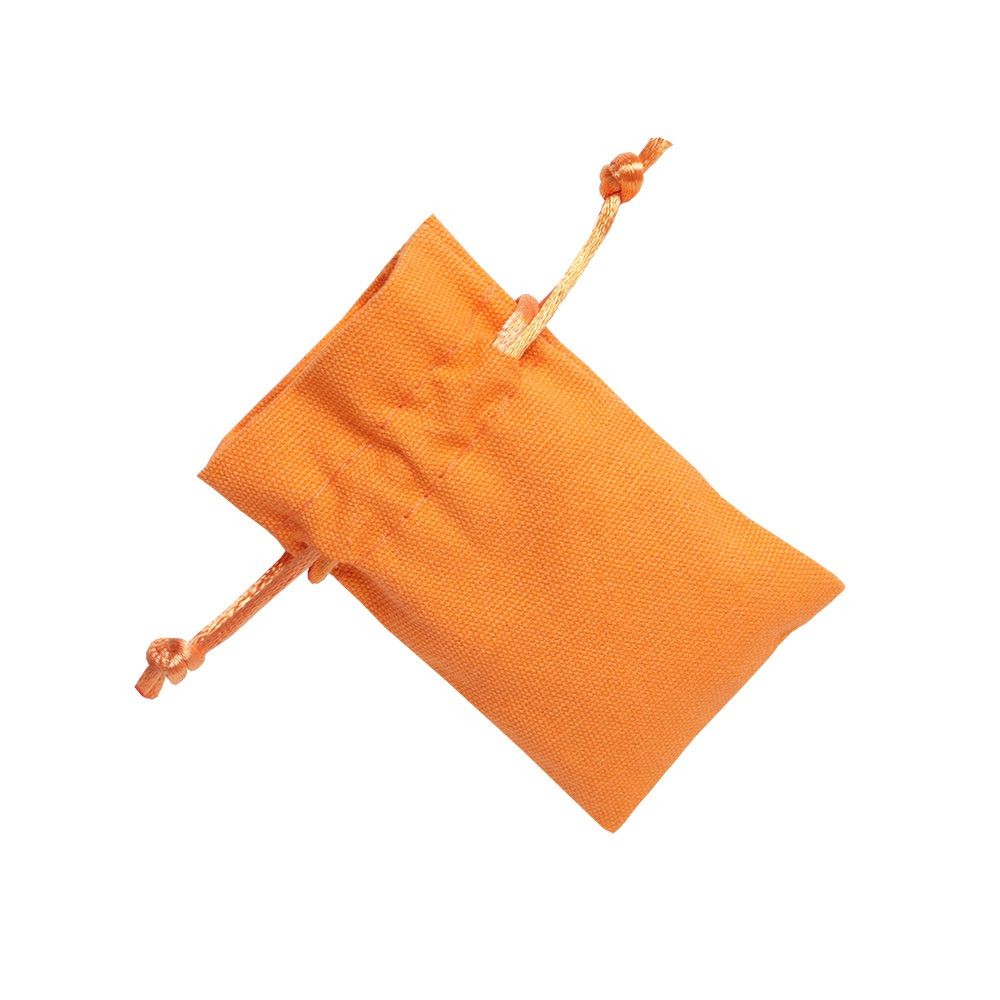 Small Apricot Crush Orange Cotton Bag With Silk Drawstring