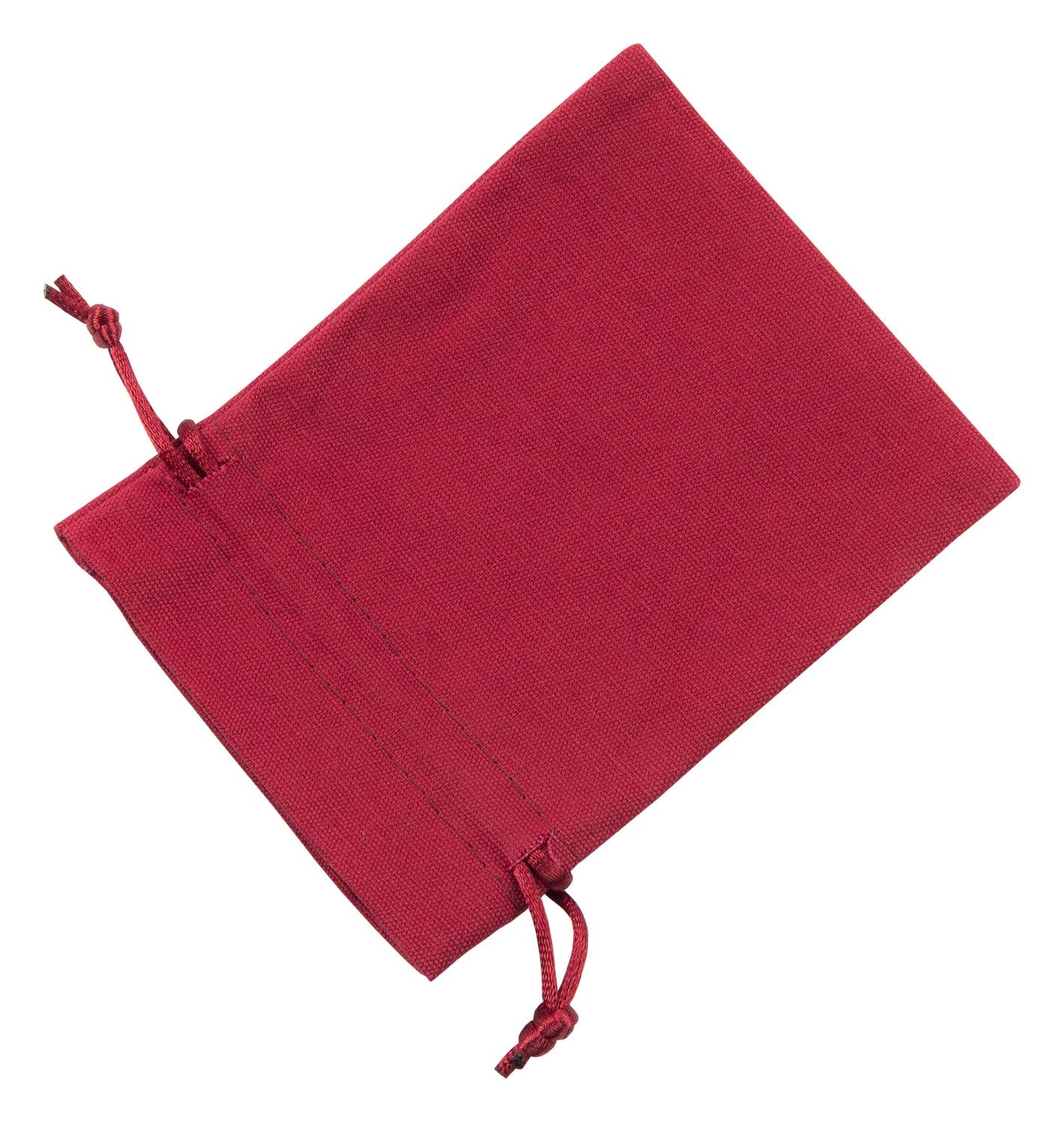 Medium Red Cotton Bag With Silk Drawstring