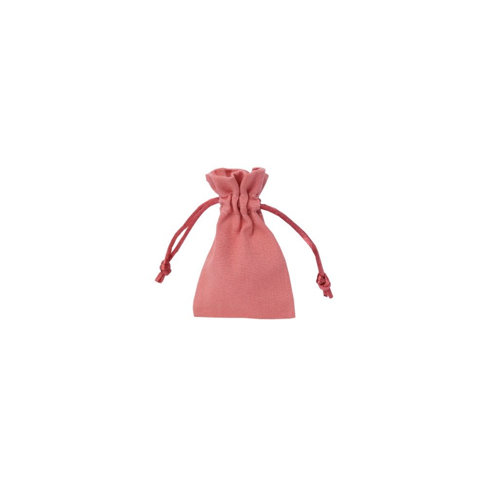Small Terracotta Cotton Bag With Silk Drawstring