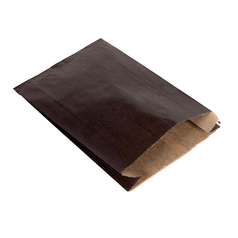 Pack of 100 Medium Black Paper Counter Bags