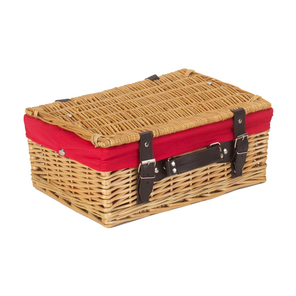 Pack of 5 Wicker Hampers with Red Lining