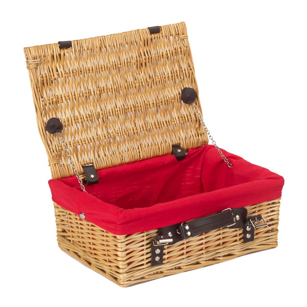 Pack of 5 Wicker Hampers with Red Lining | Small