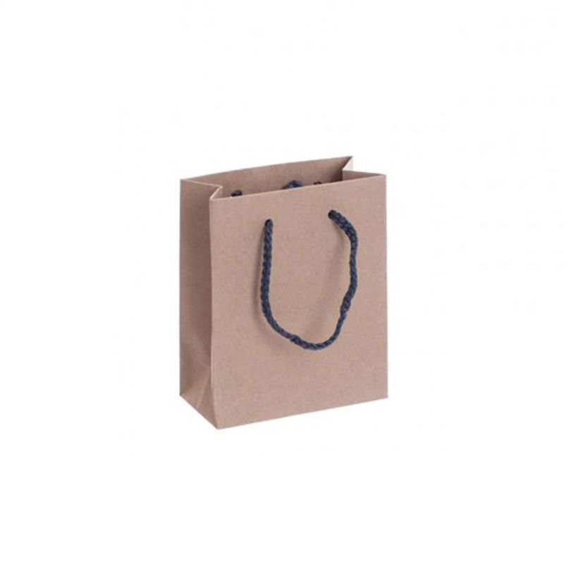 Pack of 25 Portrait Kraft Brown Paper Gift Bags With Grey Rope Handles