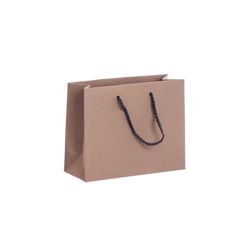 Pack of 25 Landscape Kraft Paper Gift Bags With Grey Rope Handles