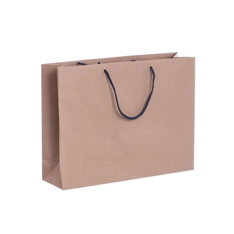 Pack of 25 Landscape Kraft Paper Gift Bags With Grey Rope Handles