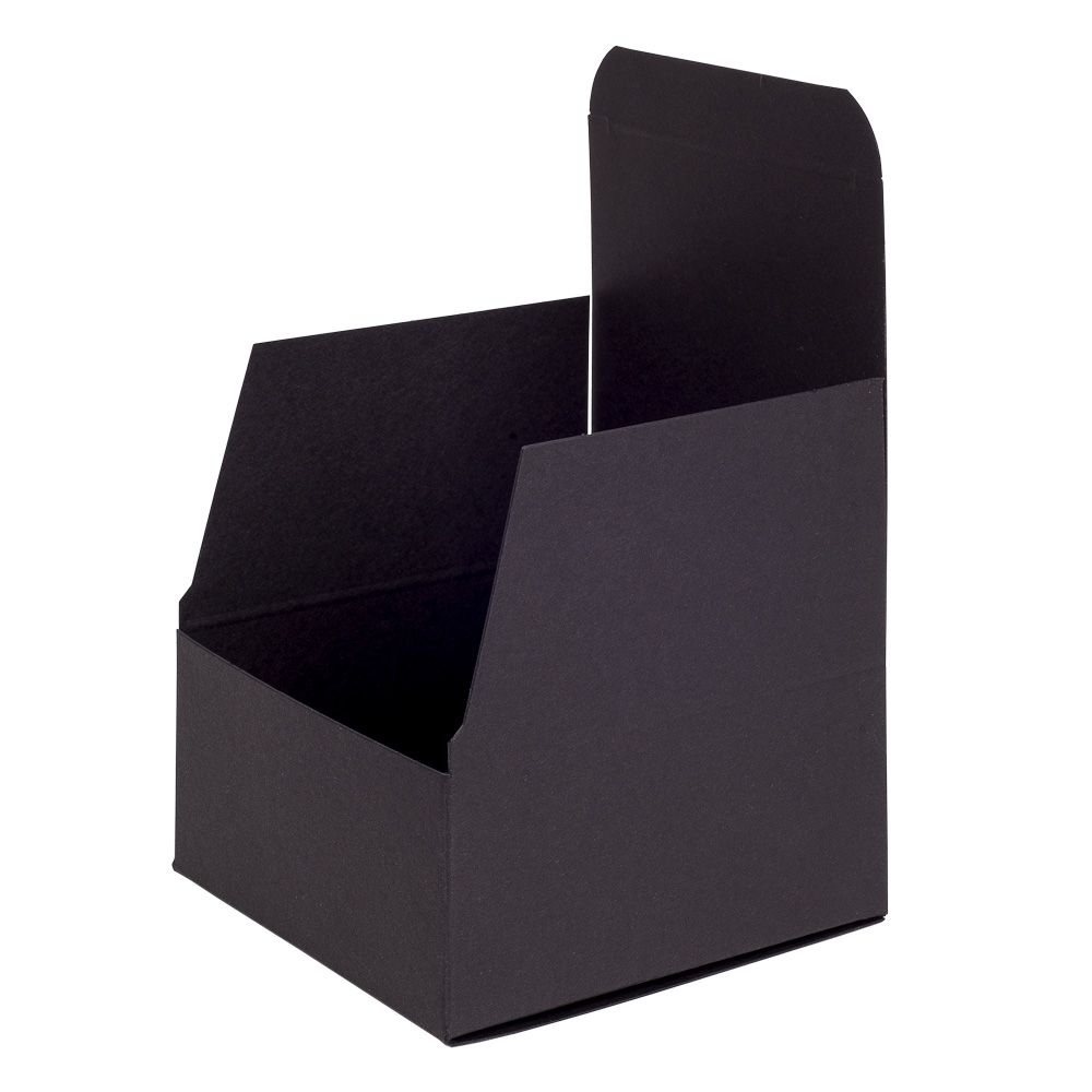 Black Matt Flat-Packed Small Square Gift Box 75mm