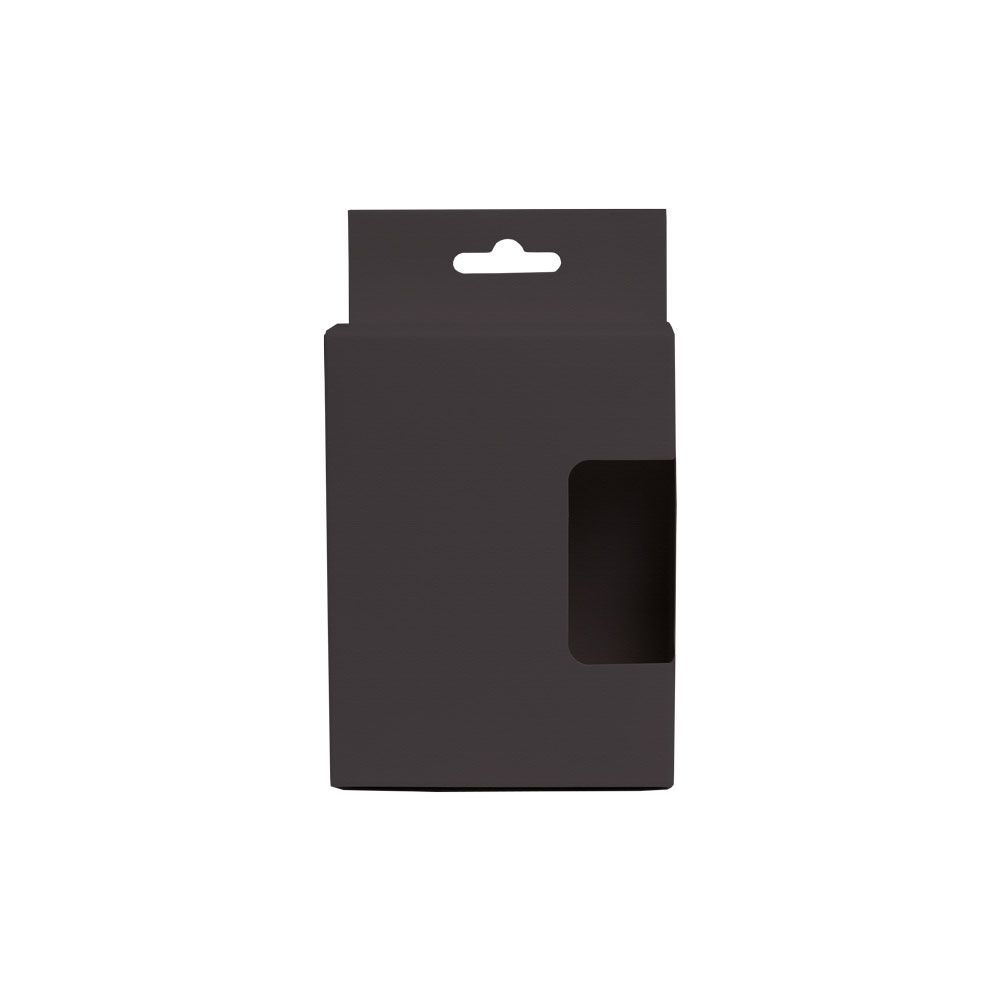 Black Flat-Packed Retail Display Box with Hanger and Window