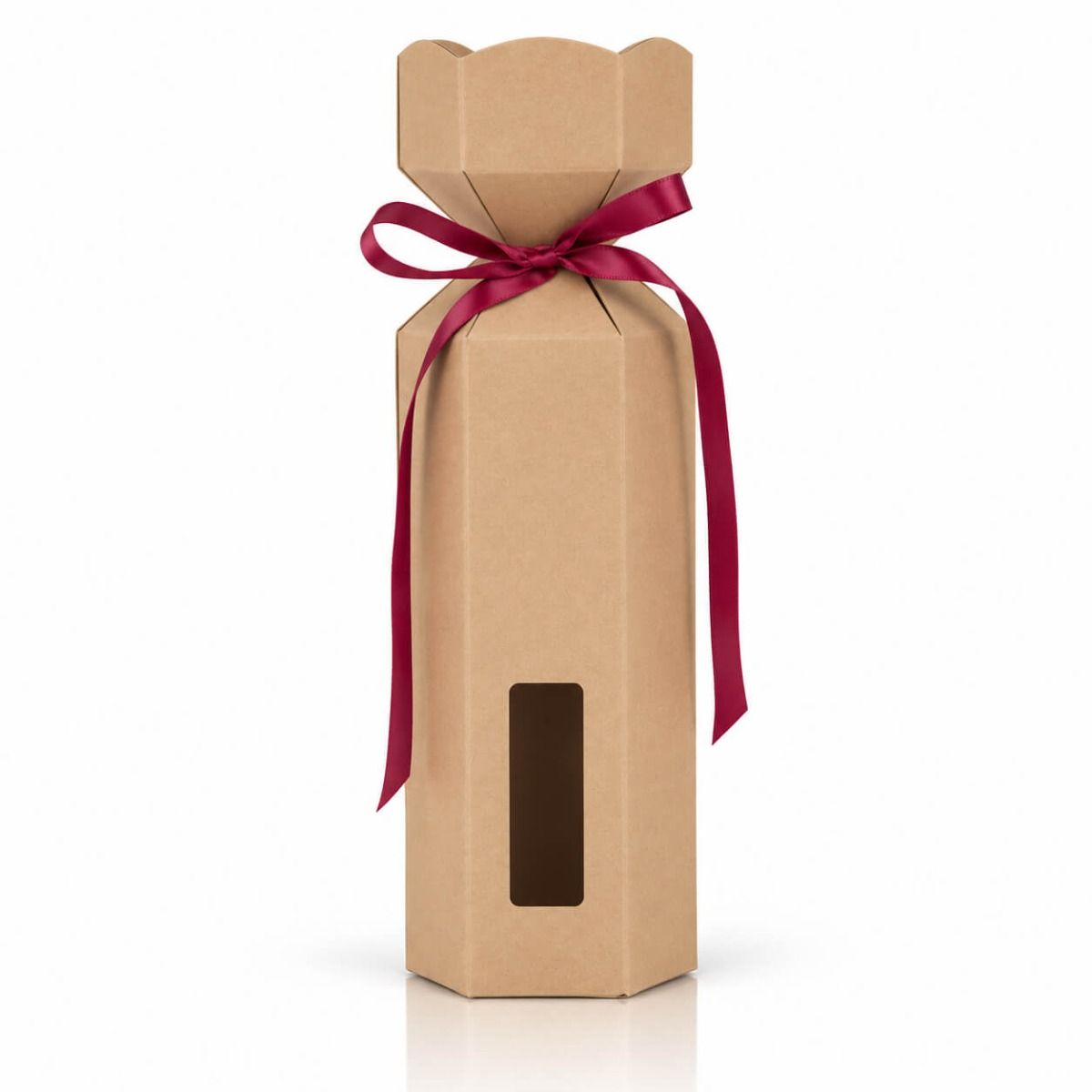 Kraft Cracker Top Diffuser Gift Box with Burgundy Ribbon