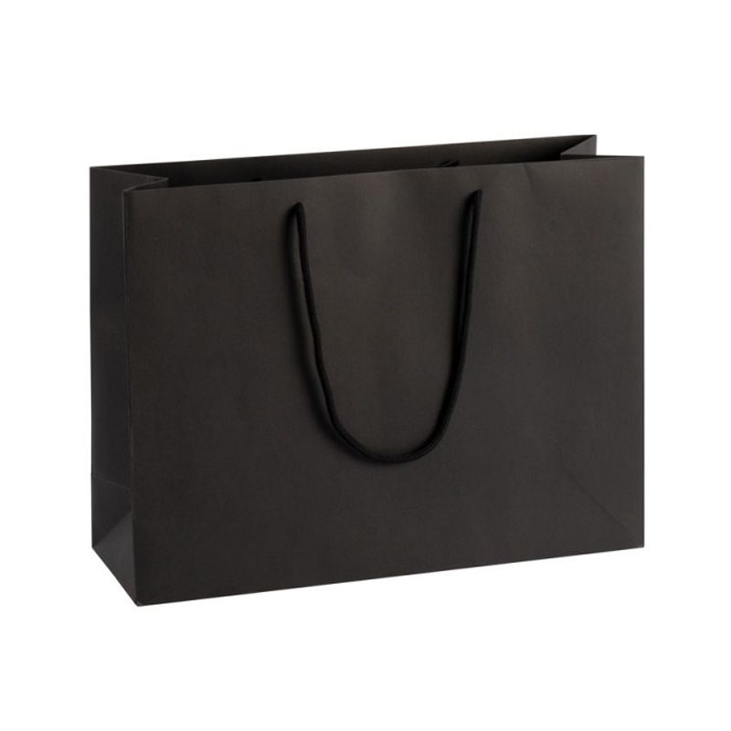 Extra Large Landscape Black Paper Gift Bag With Rope Handles