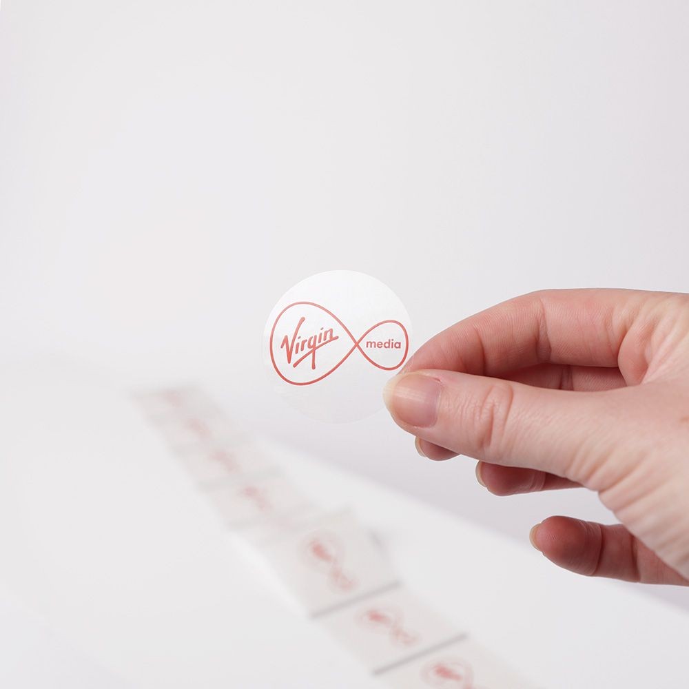 Printed Matt Clear Round Stickers 40mm - Roll of 50