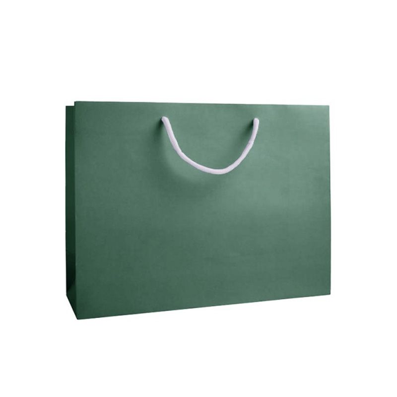 Large Landscape Forest Green Paper Gift Bag With Rope Handles