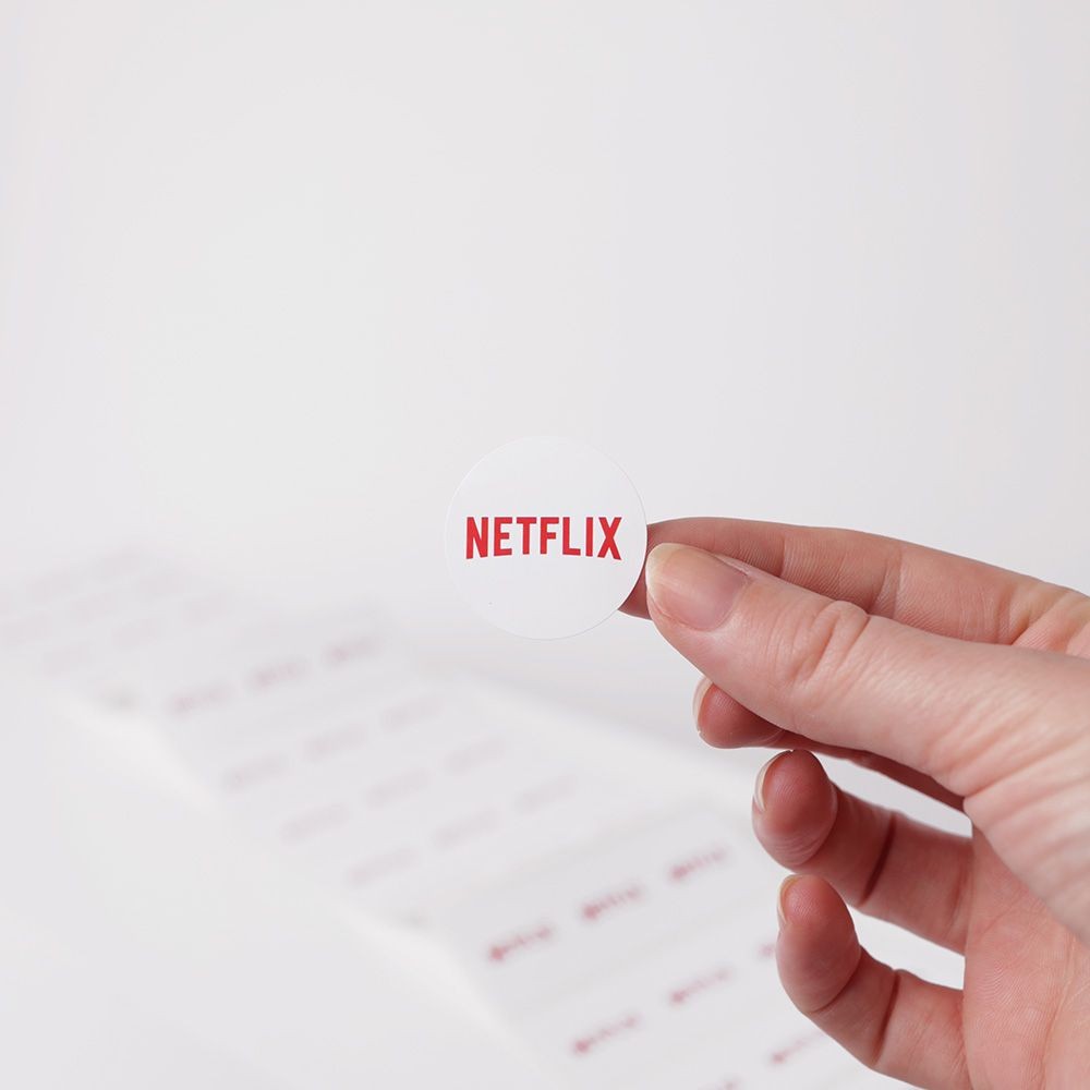 Printed Gloss White Round Stickers 30mm - Roll of 50