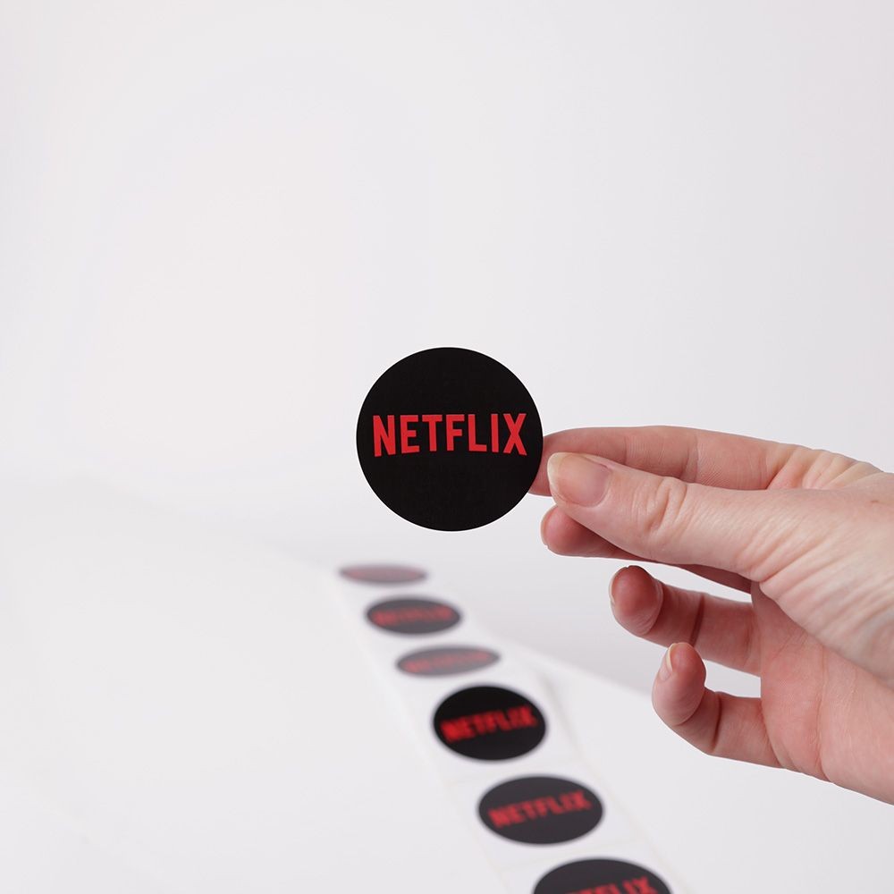 Printed Gloss White Round Stickers 44mm - Roll of 50