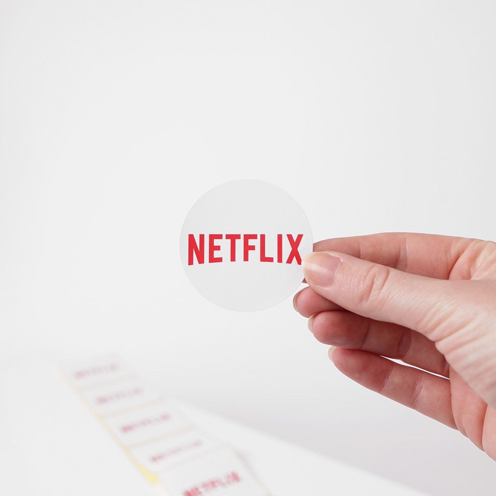 Printed Gloss White Round Stickers 50mm - Roll of 50