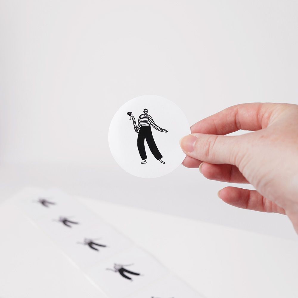 Printed Gloss White Round Stickers 60mm