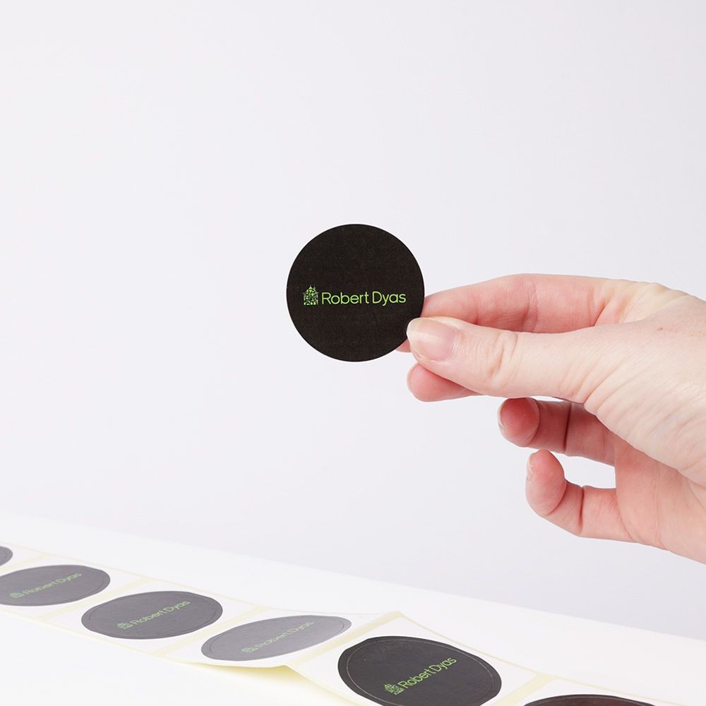Printed Matt White Round Stickers 40mm (MOQ 50 stickers)