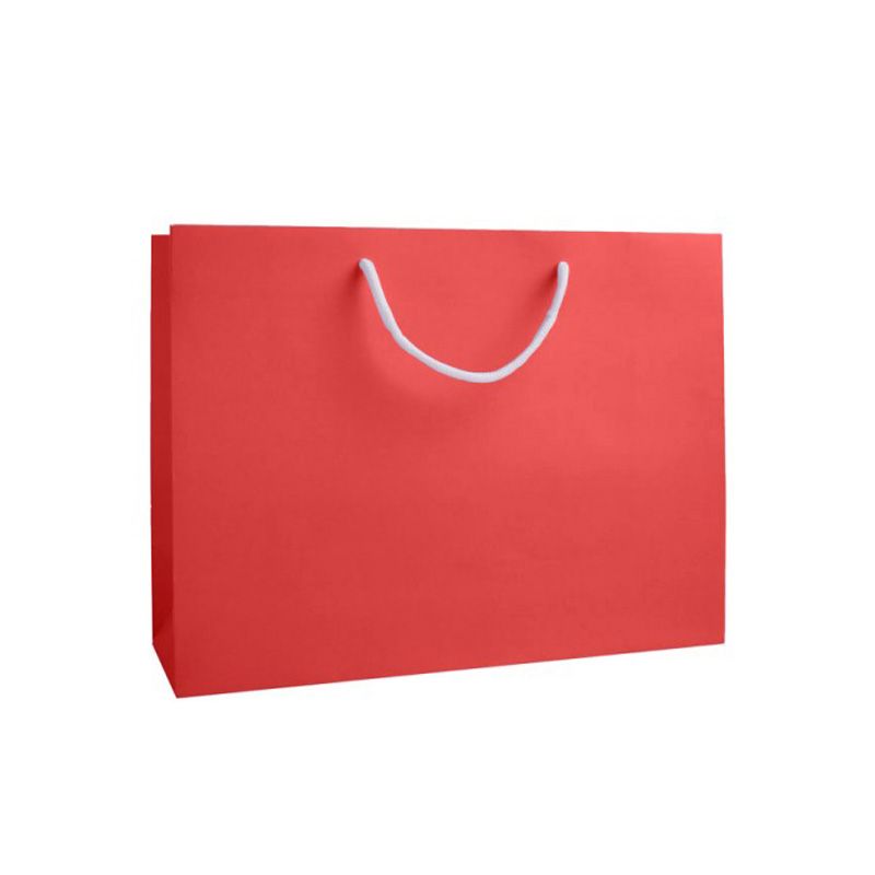 Large Landscape Radiant Red Paper Gift Bag With Rope Handles