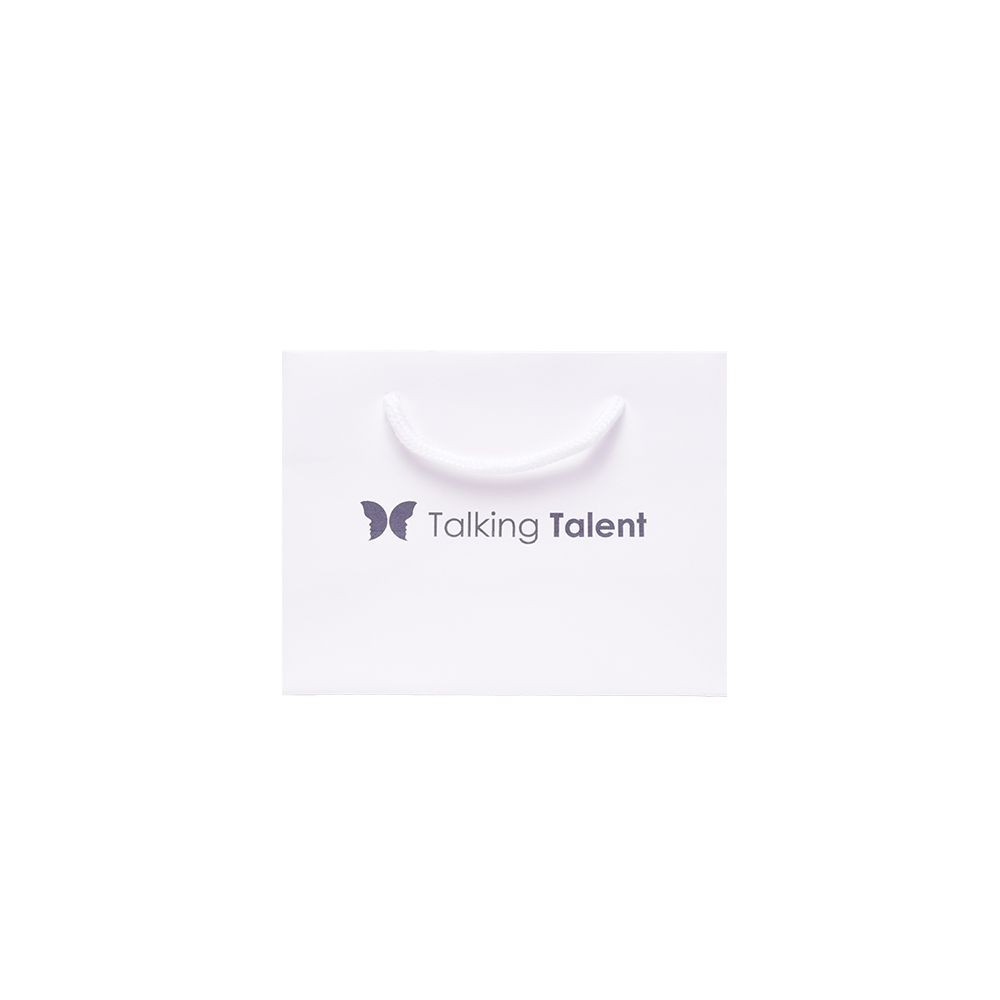 Small Landscape White Paper Gift Bag With Rope Handles