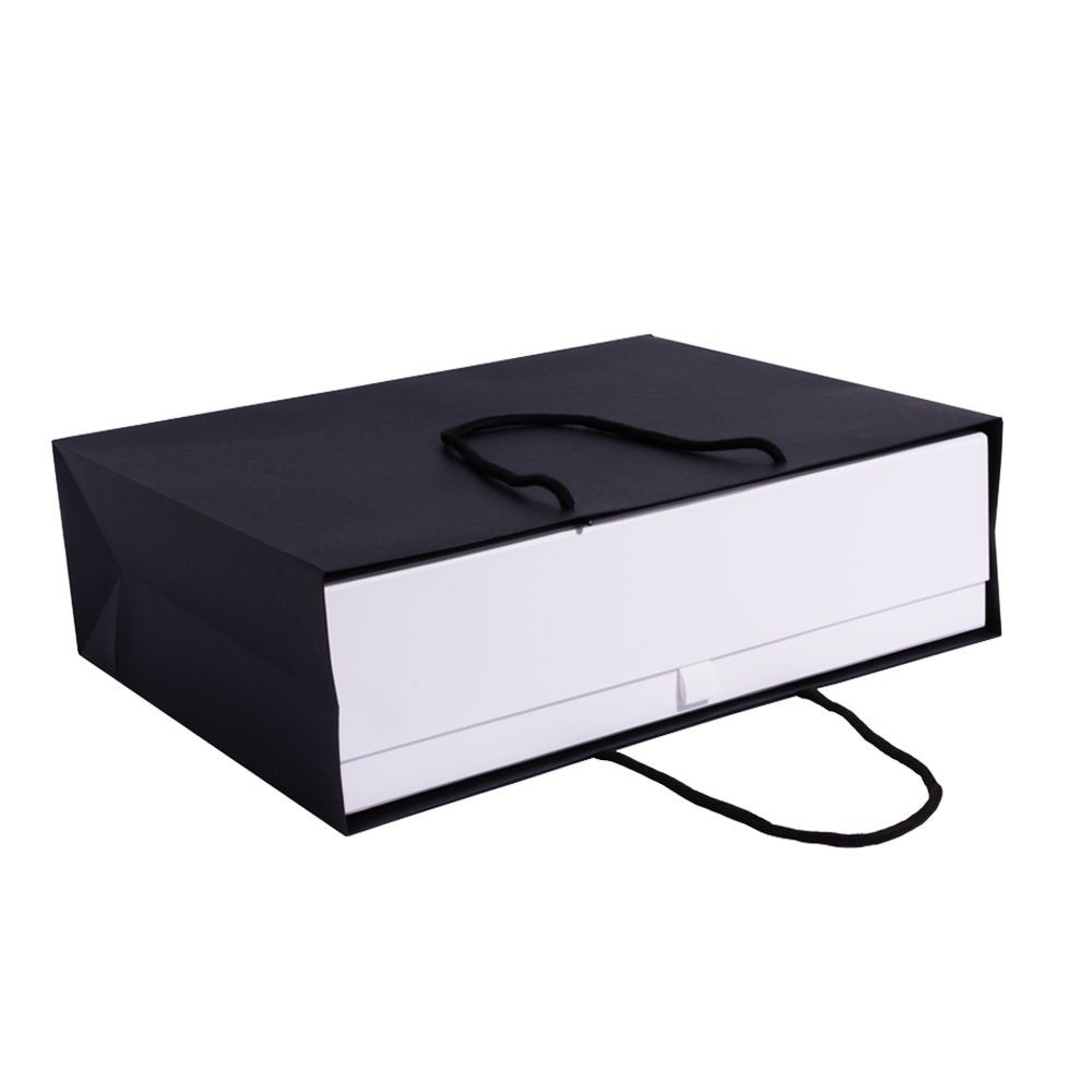 Extra Large Landscape Black Paper Gift Bag With Rope Handles