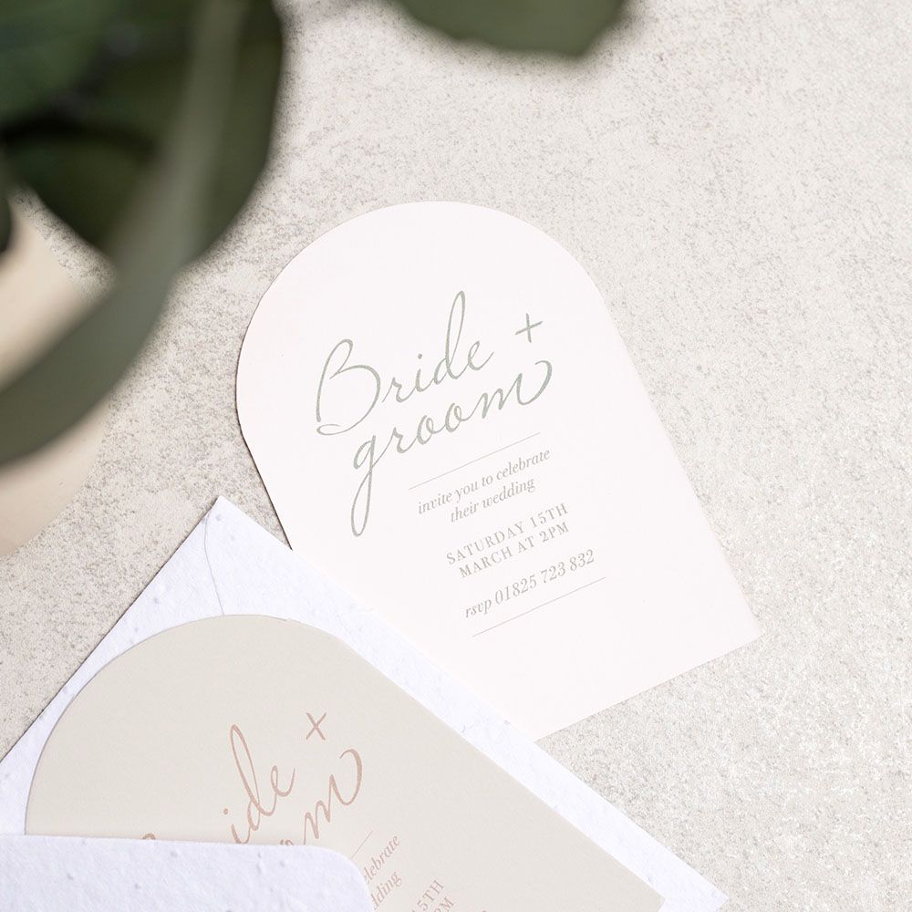 Plain Light Grey A6 Arch Note Card