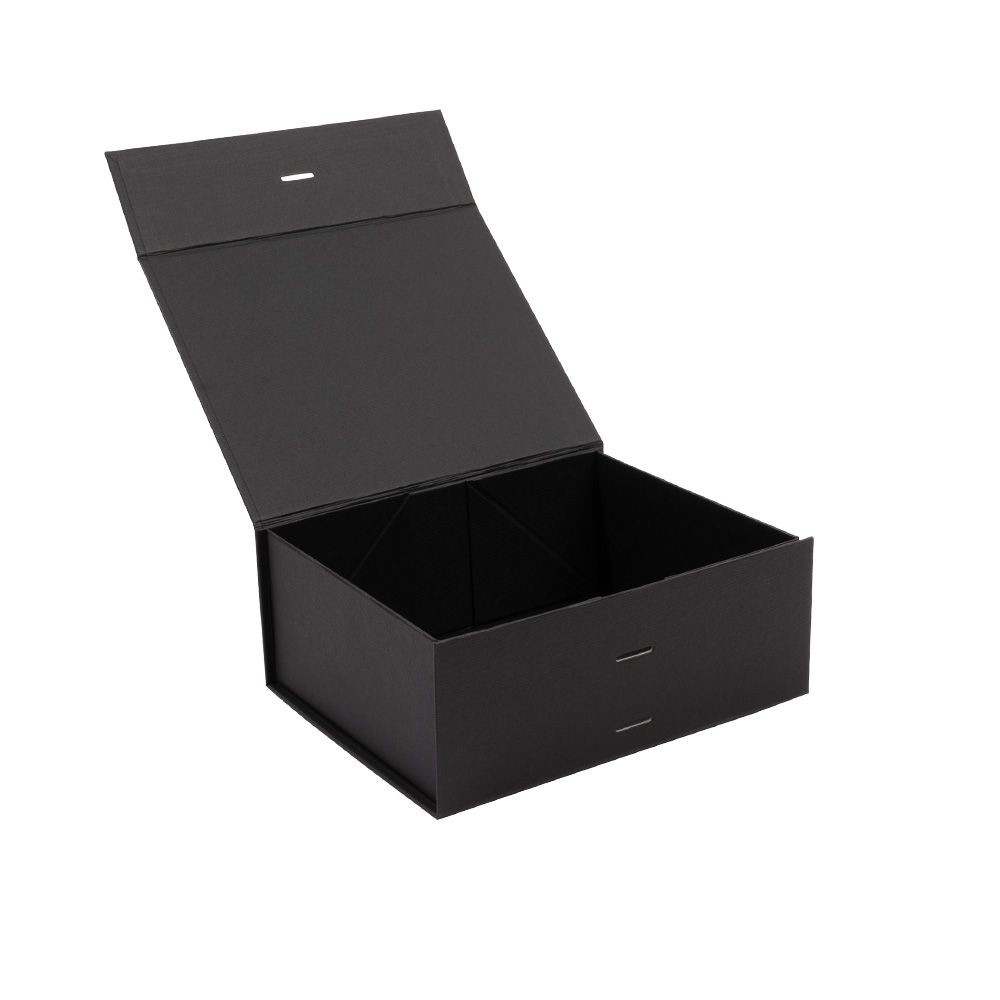 Medium Black Gift Box With Cut-Outs For Ribbon
