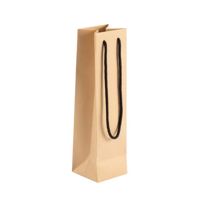 Bottle Portrait Kraft Brown Paper Gift Bag With Rope Handles