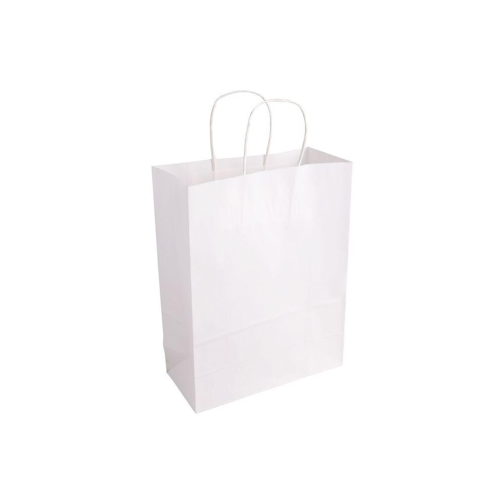 Digital Printed Essentials Medium White Paper Gift Bag With Paper Twisted Handles