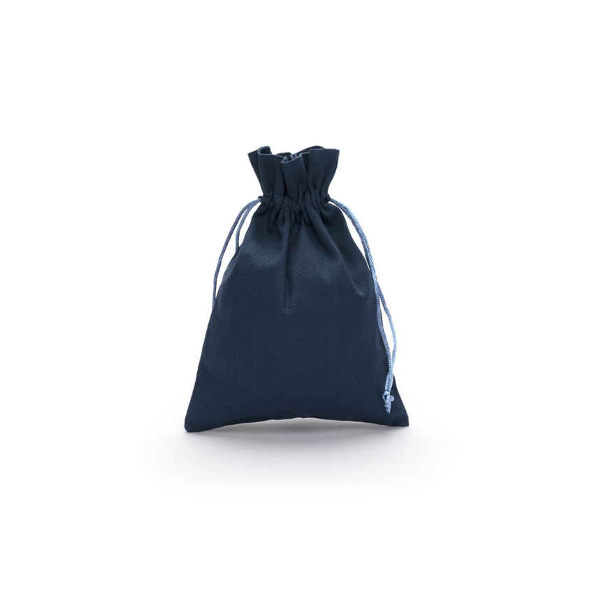 Large Dark Teal Cotton Bag With Drawstring 