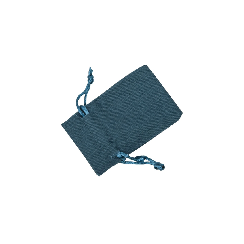 Small Dark Teal Cotton Bag With Drawstring