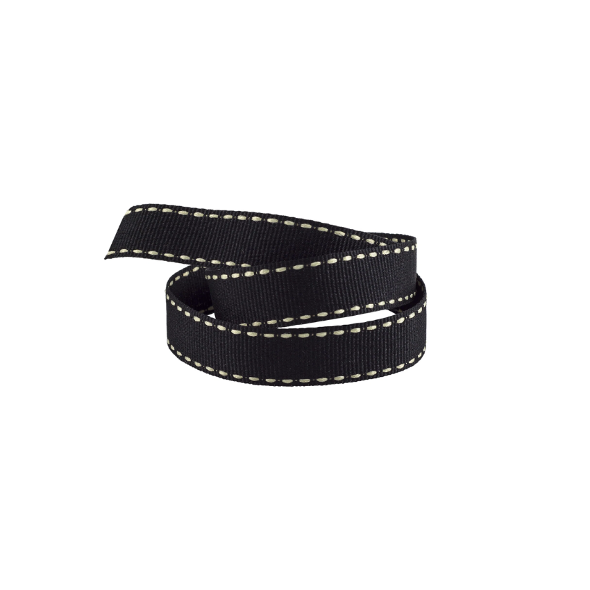 Reel of Grosgrain Ribbon with Contrasting Stitching 