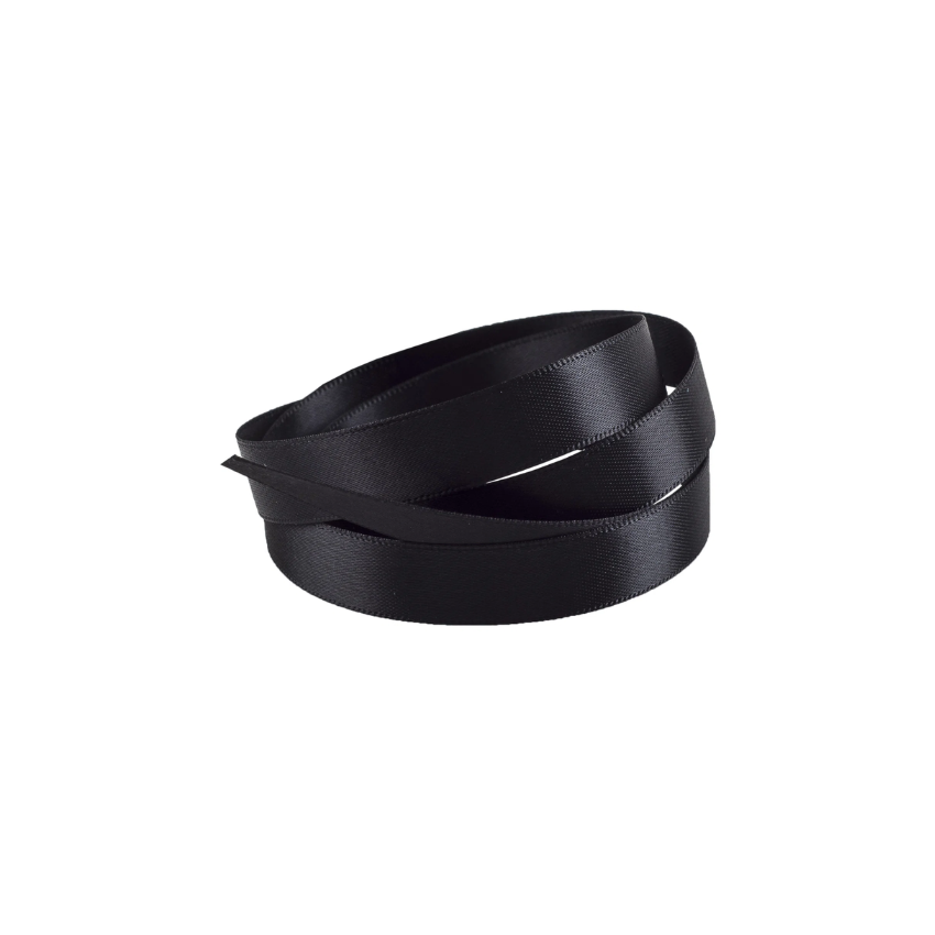 Black Recycled Double Faced Satin Ribbon 20 metres x 10mm
