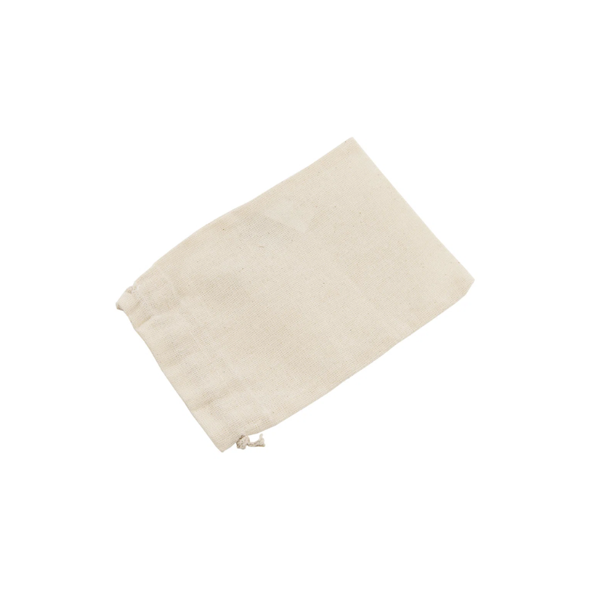 Medium Natural Cotton Fabric Bag With Cord Drawstring - Pack of 12