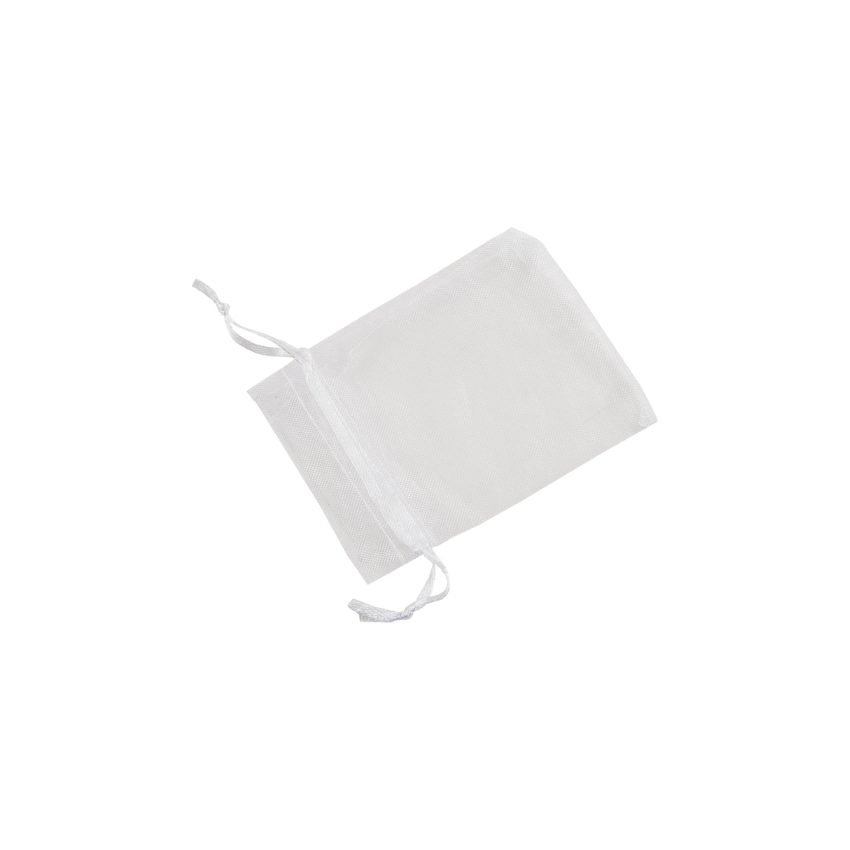 Small White Organza Pouch With Ribbon Drawstring