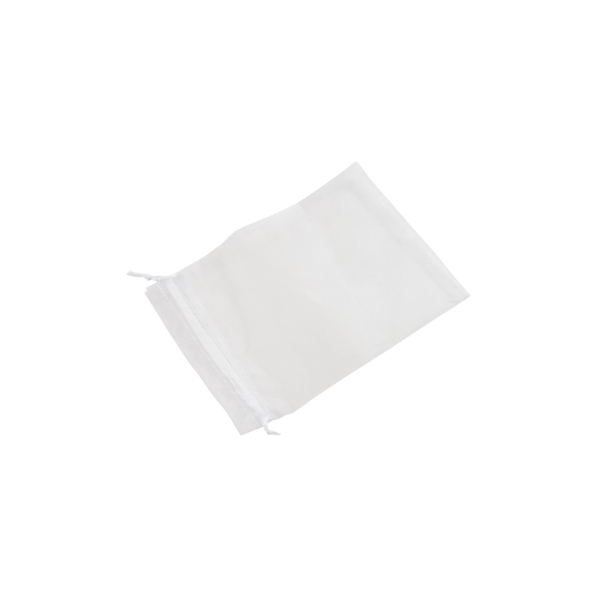 Large White Organza Pouch With Ribbon Drawstring