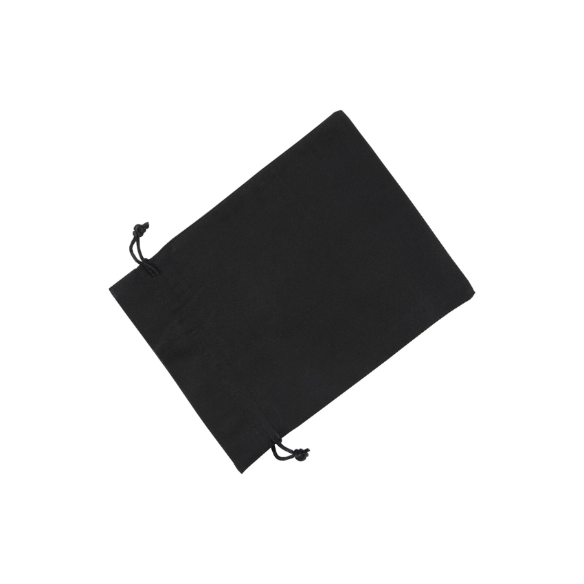 Large Black Cotton Bag With Silk Drawstring
