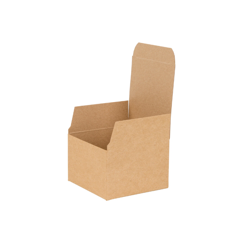 Basics Kraft Natural Flat Packed Square Gift Box 75mm width