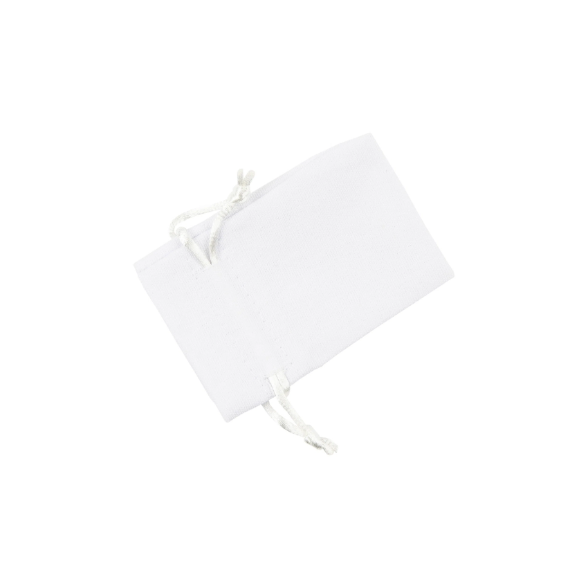 Small White Cotton Bag With Silk Drawstring