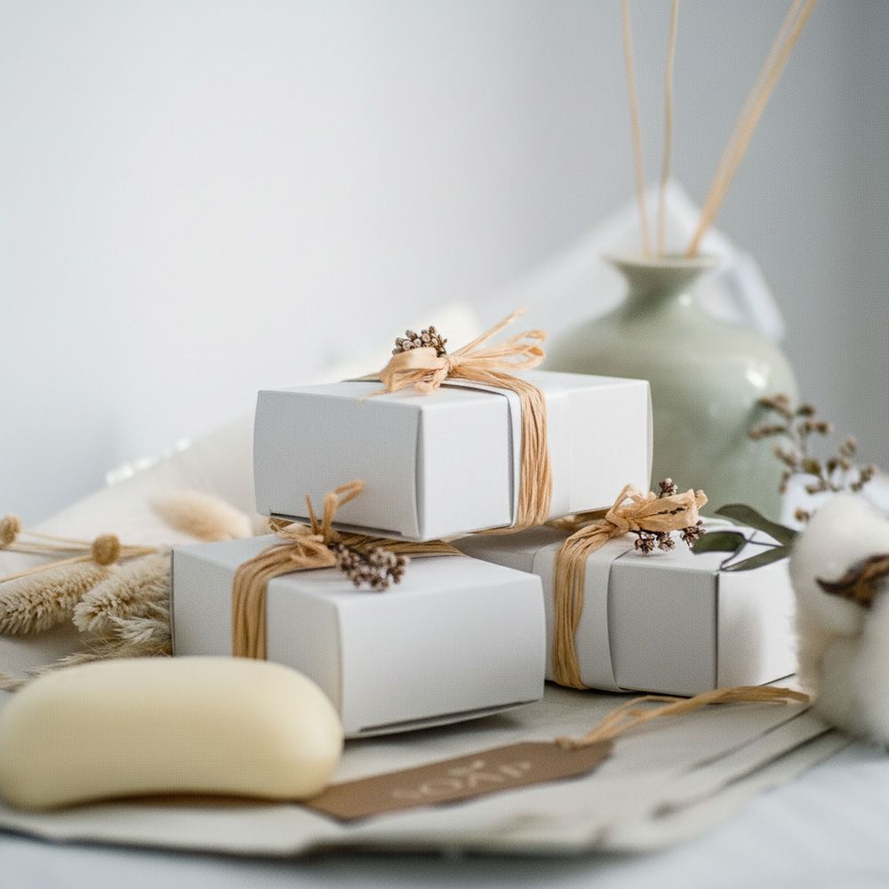 White Flat-Pack Soap Gift Box