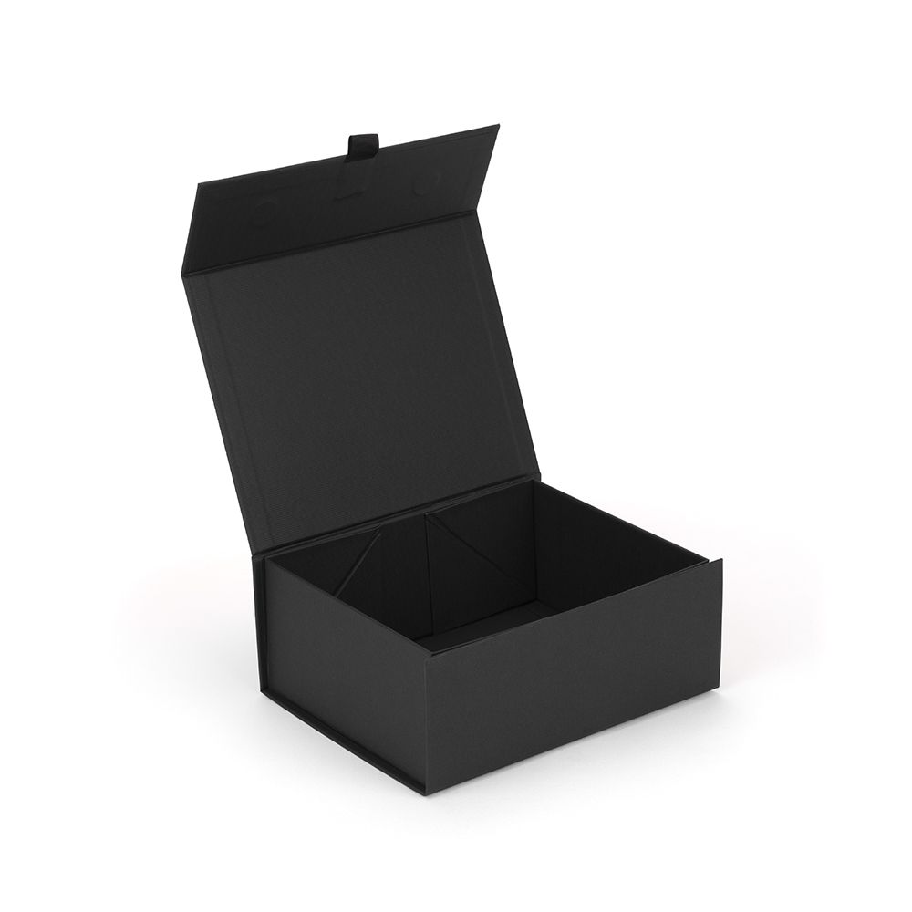 Medium Black Ribbed Magnetic Gift Box