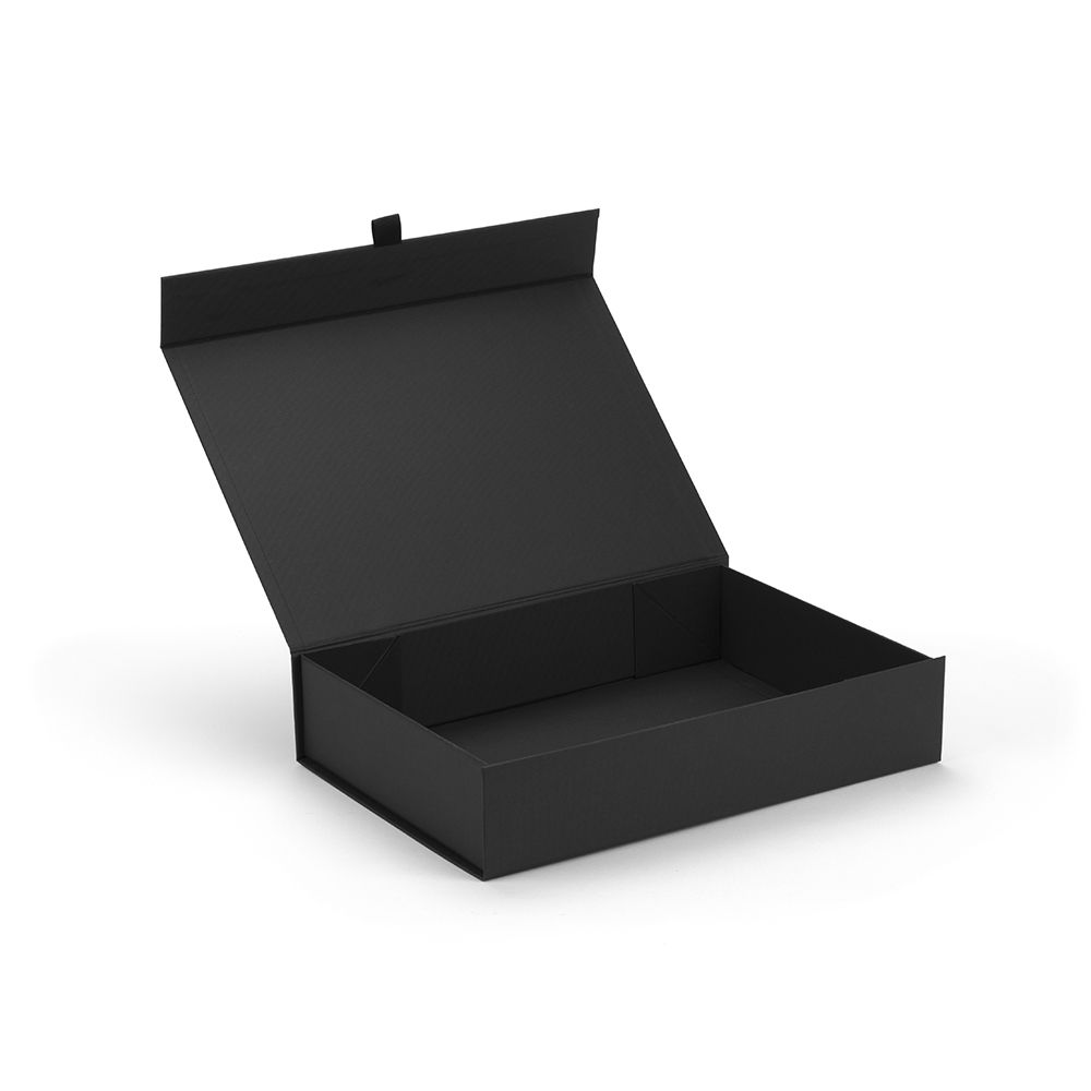 Black Ribbed A4 Magnetic Gift Box