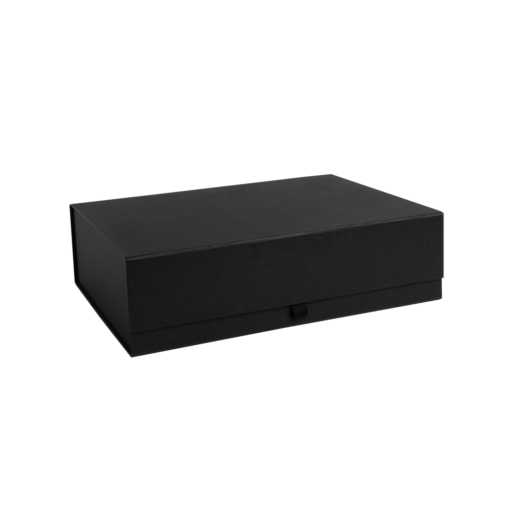 Large Black Ribbed Magnetic Gift Box