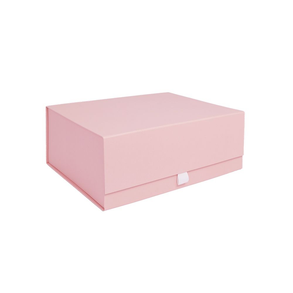 Deep Rose Quartz Pink Magnetic Gift Box with Ribbon Tab