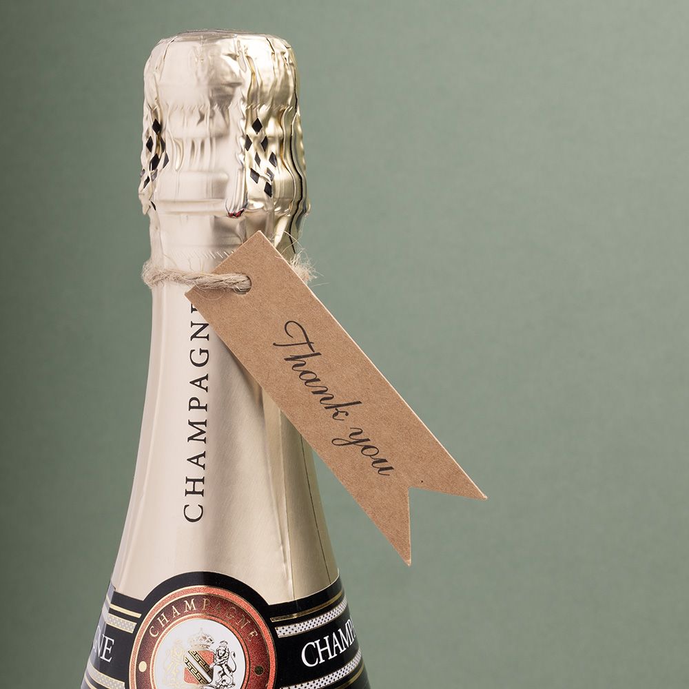 Thank You Printed Kraft Label Tags - Pack of 100